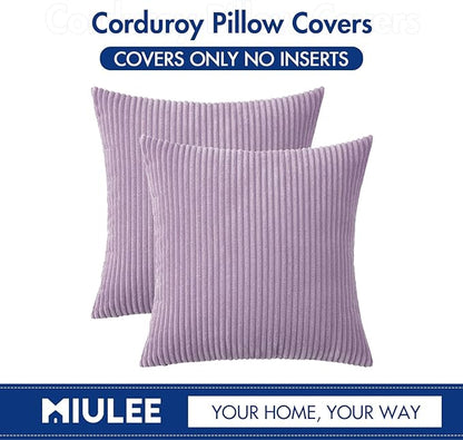 MIULEE Winter Pack of 2 Corduroy Pillow Covers Soft Soild Cushion Cases - Image 6