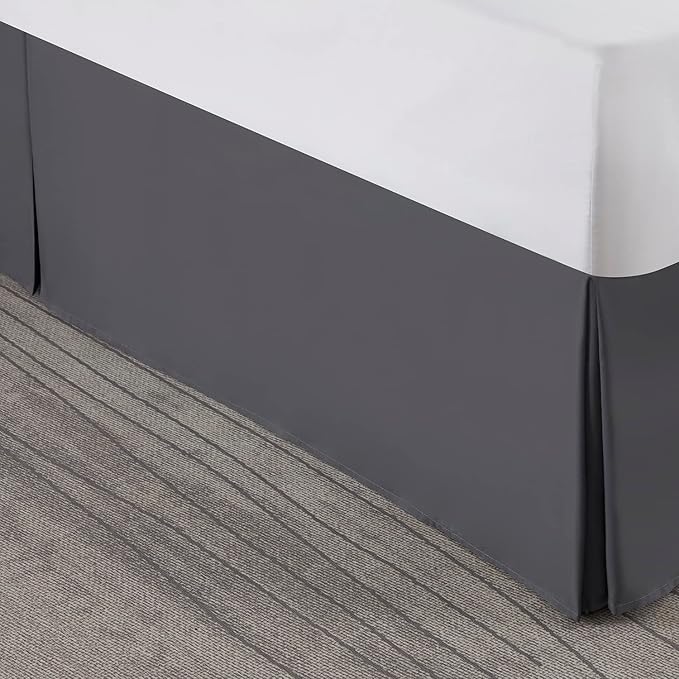 Nestl Dark Gray Bed Skirt Queen Size - Image 8