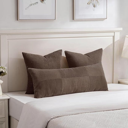 Fancy Homi 2 Packs Dark Brown Decorative Throw Pillow Covers 20x20 Inch - Image 5
