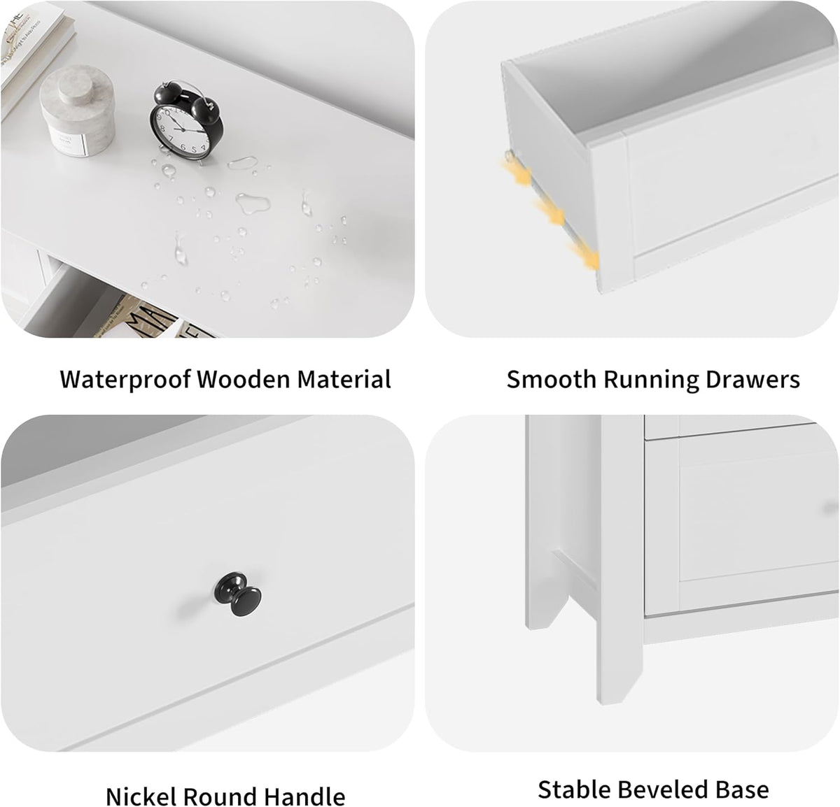 garveehome white 6 drawer dresser for bedroom, view 9