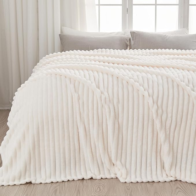 NEWCOSPLAY Super Soft Queen Blanket Ivory Premium Silky Flannel Fleece 3D by NEWCOSPLAY