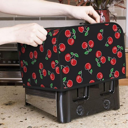 Red Black Cherry 4 Slice Toaster Cover, Waterproof Toaster Dust Cover Bread - Image 2