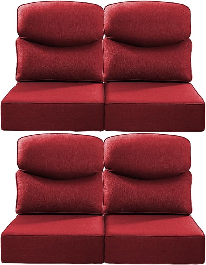 Luxury 24x24x6 Inch Smile Patio Dining Chair Cushions Set of 4 by ACTREST