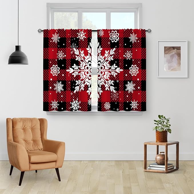 Christmas Snowflake Kitchen Curtains - Image 2