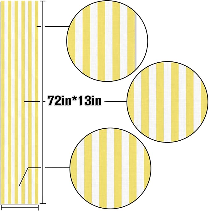 Yellow and White Cabana Striped Table Runner Birthday Party Decoration Baby - Image 3