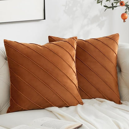 GIGIZAZA Decorative Velvet Pillow Covers 18x18, Living Room Square Cushion by GIGIZAZAFocusingonhomedecoration