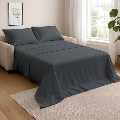 NON Sticky cotton Queen Size Sleeper Sofa Sheets, 4 Piece Egyptian Cotton Bed by Non-StickyCotton
