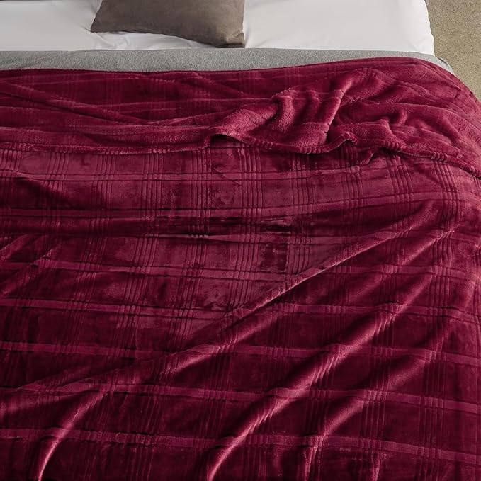 Oversized King Fleece Blanket 120x120 Inches, Seamless Soft Cozy 3D Jacquard - Image 3
