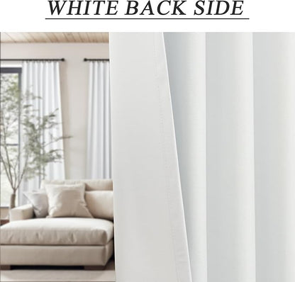 Elegant 100% Blackout White Curtains 144 Inch Long Extra Wide Large 12ft Length - Image 8