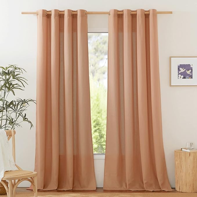 NICETOWN Rustic Linen 132 inch Long Curtains by NICETOWN