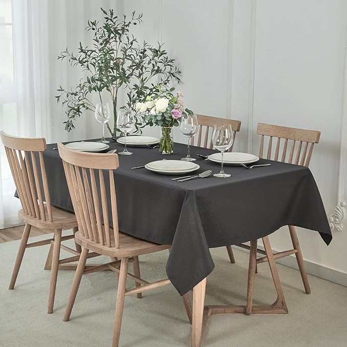 maxmill Square Tablecloth Water Resistance Antiwrinkle Spill Proof Linen - Image 2