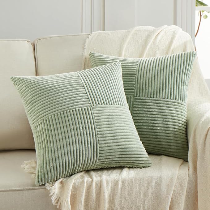 Fancy Homi 2 Packs Sage Green Big Decorative Throw Pillow Covers 24x24 Inch by Fancy+Homi