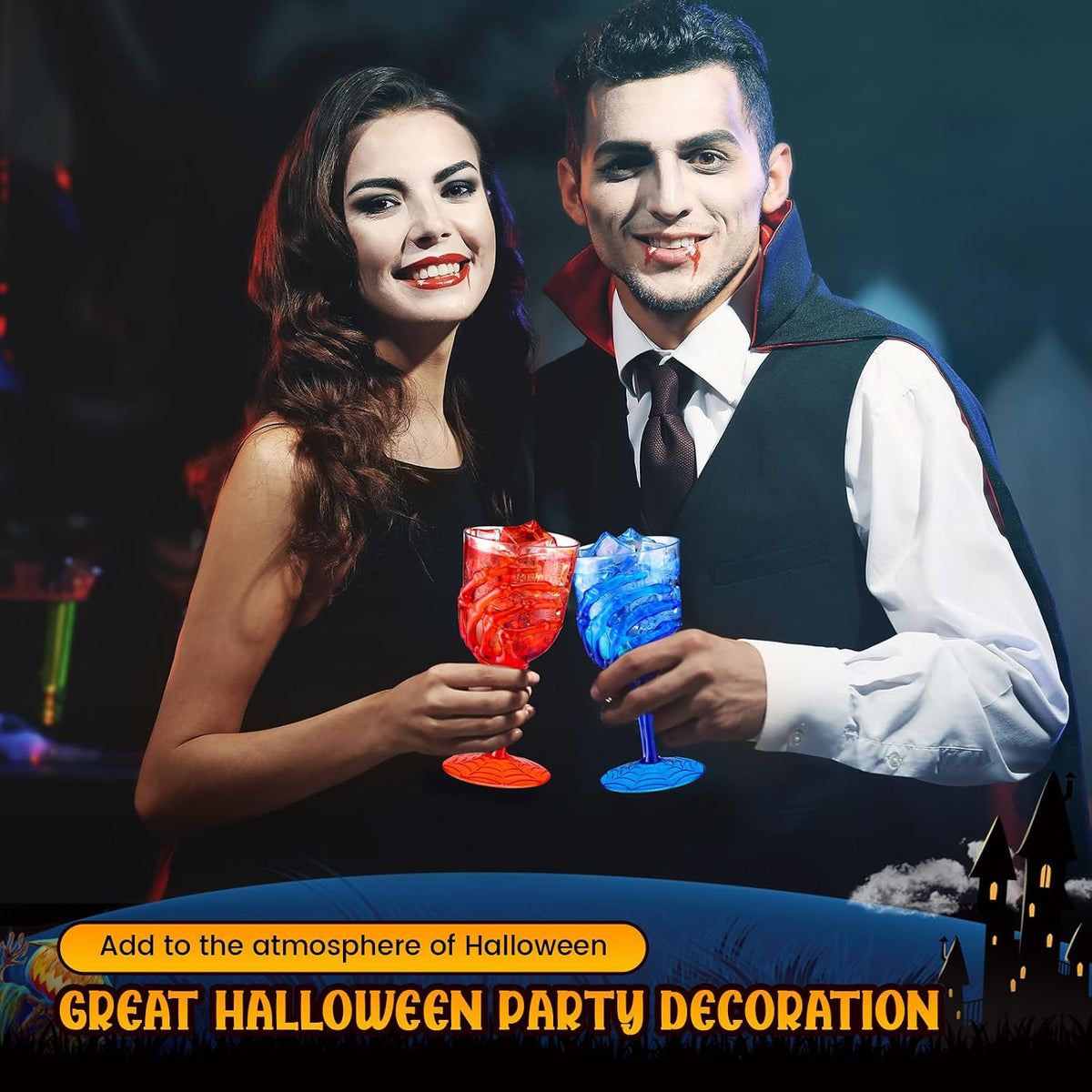 Sliner 24 Pcs 12 oz Halloween Skeleton Hand Goblets