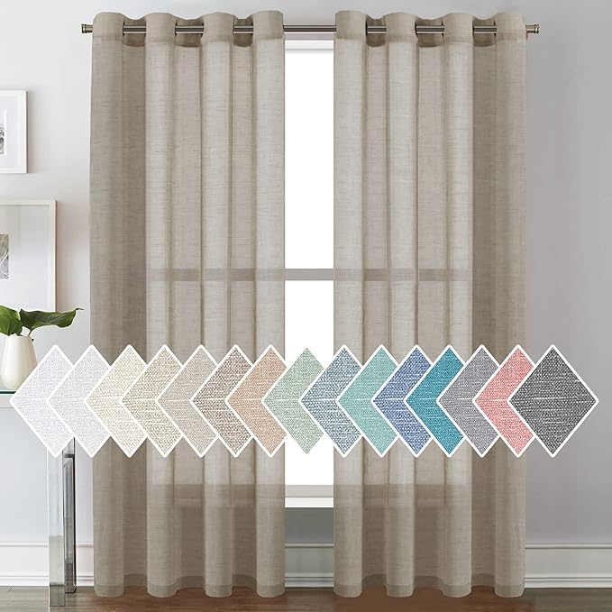H.VERSAILTEX Linen Curtains Flax Linen Blended Curtain Panels by HVERSAILTEX