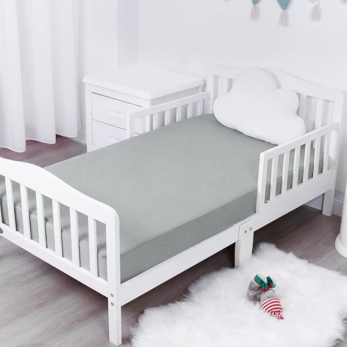 Waterproof Crib Sheets for Boys 2 Pack, Fitted Baby Crib Sheet Neutral 52" x - Image 5
