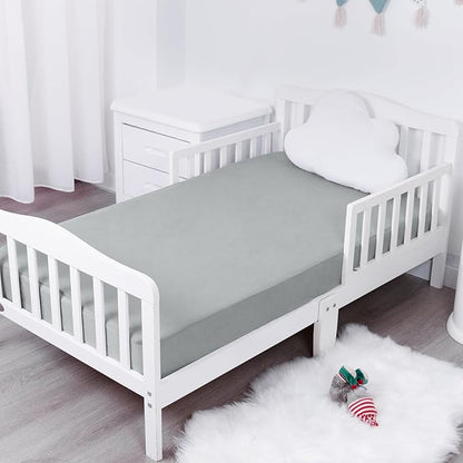 Waterproof Crib Sheets for Boys 2 Pack, Fitted Baby Crib Sheet Neutral 52" x - Image 5