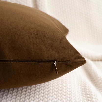 HWY 50 Coffee Velvet Throw Pillow Covers 20x20 Inch - Image 3