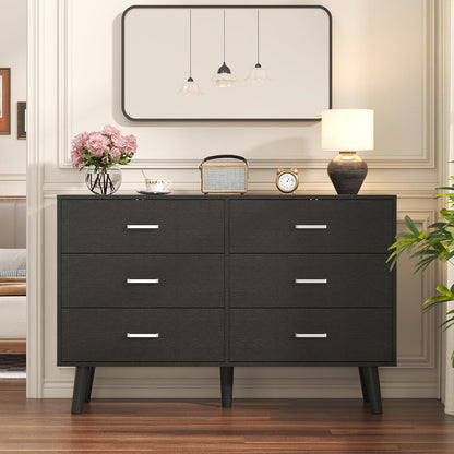 bigbiglife wood dresser for bedroom, 6 drawer dresser, close-up detail
