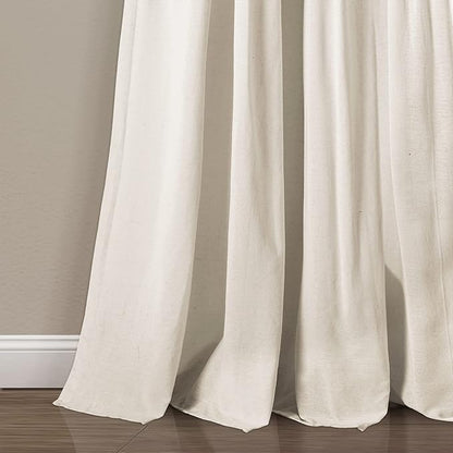 Lush Decor Linen Button Window Curtain Panel, Off White - Image 4