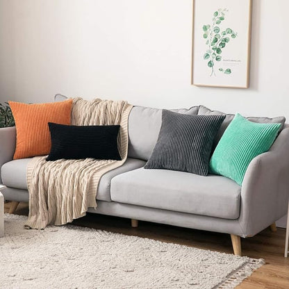 MIULEE Winter Pack of 2 Corduroy Pillow Covers 12 x 20 Inch Lumbar Throw Pillow - Image 5