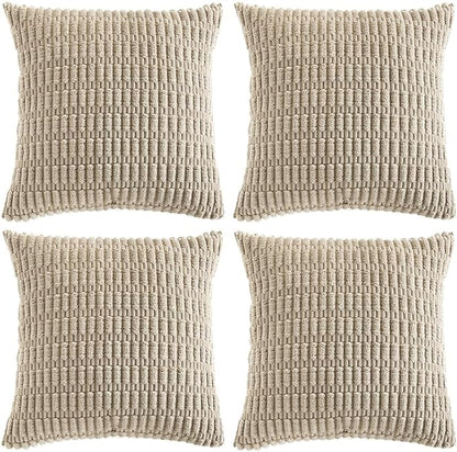 Fancy Homi 4 Packs Taupe Decorative Throw Pillow Covers 24x24 Inch by Fancy+Homi