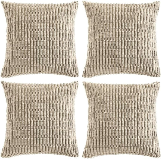 Fancy Homi 4 Packs Taupe Decorative Throw Pillow Covers 24x24 Inch by Fancy+Homi