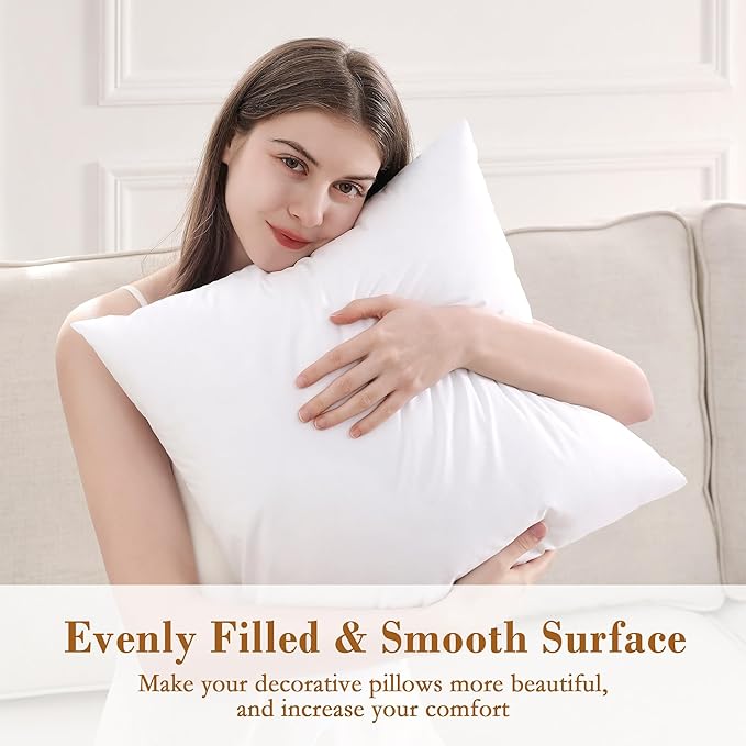 puredown® 14x14 Pillow Inserts, 2 Pack Fluffy Soft Throw Pillow Inserts Filled - Image 4