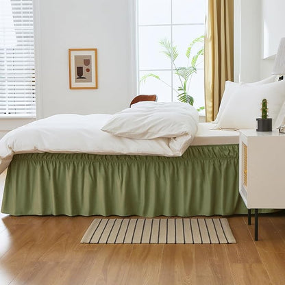 MEILA Full Bed Skirt, Wrap Around Ruffle Bed Skit - Image 4