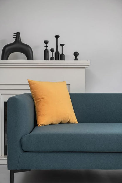 Couch Pillow Covers 20x20 Golden Yellow: 2 Pack Cozy Soft Velvet Square Throw - Image 3