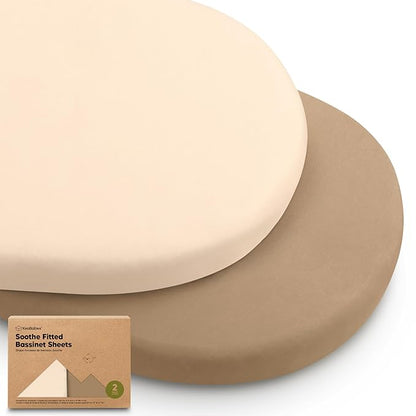 2-Pack Organic Bassinet Sheets for Girls, Boys by KeaBabies