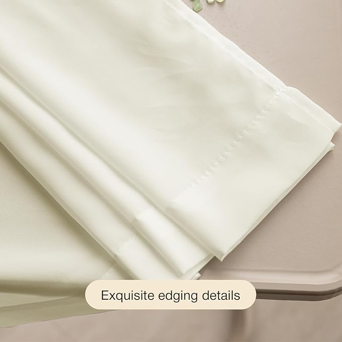 Anmao Non-See-Through Cream Privacy Semi Sheer Curtains - Image 9