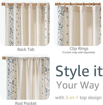 jinchan Winslow 96 Inch Curtains 4 Panel Set Embroidered Bordered Floral - Image 6