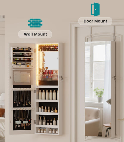 vlsrka led mirror jewelry cabinet, over door/wall mounted, package contents