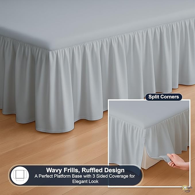 Cottington Lane Ruffled Bed Skirt King Size - Image 7