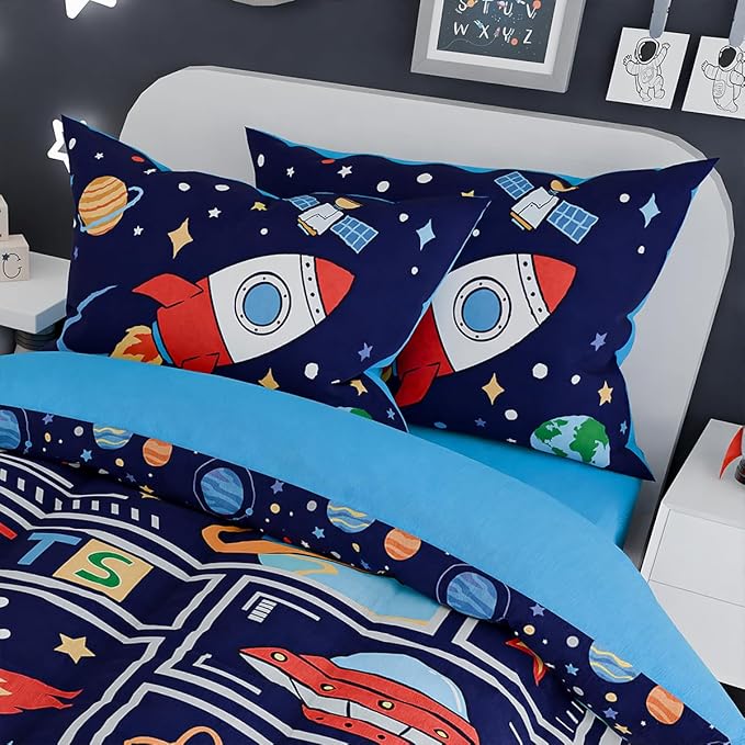 SANDJEST Space Bedding Twin for Boys, Ultra Soft Microfiber Comforter Bed Set - Image 5