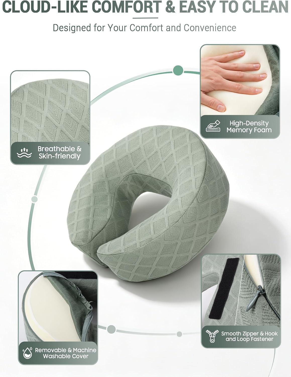 massage headrest for bed, bed massage head holder, close-up detail