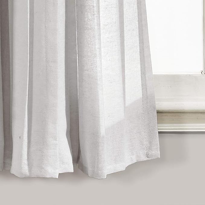 Lush Decor Linen Button Window Curtain Panel, 15.8" W x 24.8" L, Bedroom & - Image 4