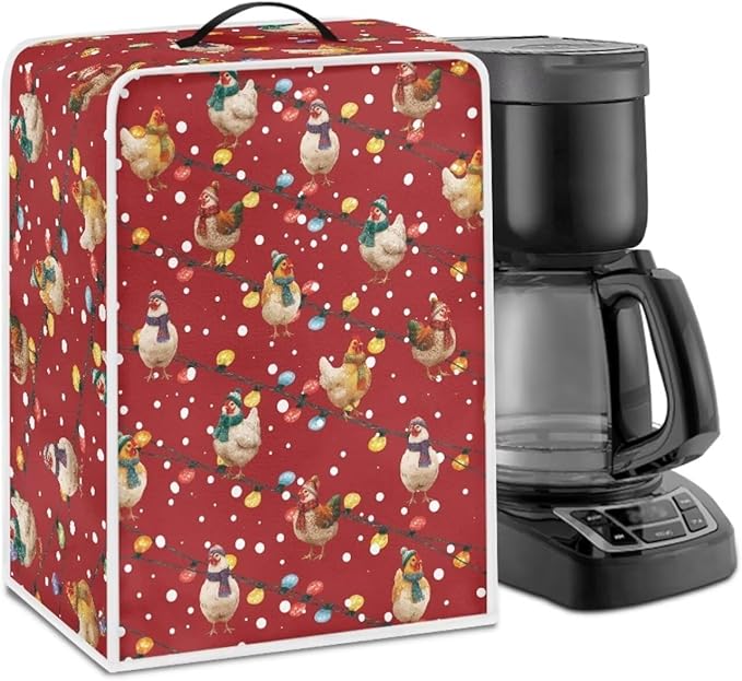 Christmas Rooster Coffee Maker Cover Protector by Unknown