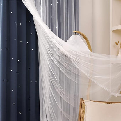 Kinryb Kids Blackout Curtains for Bedroom/Living Room/Classroom, Sheer Overlay - Image 5