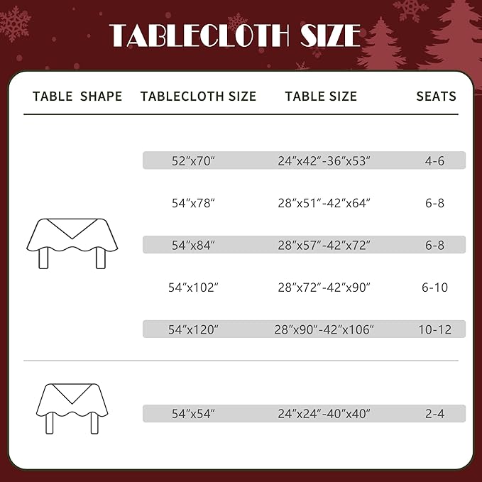 Christmas Rectangle Table Cloth, 100% Waterproof Tablecloth, Christmas - Image 4