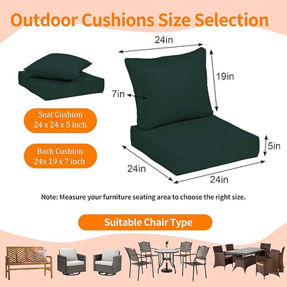 Deep Seat Outdoor Cushions Set of 4, UV&Fade Resistant Deep Seat Patio Cushions - Image 2