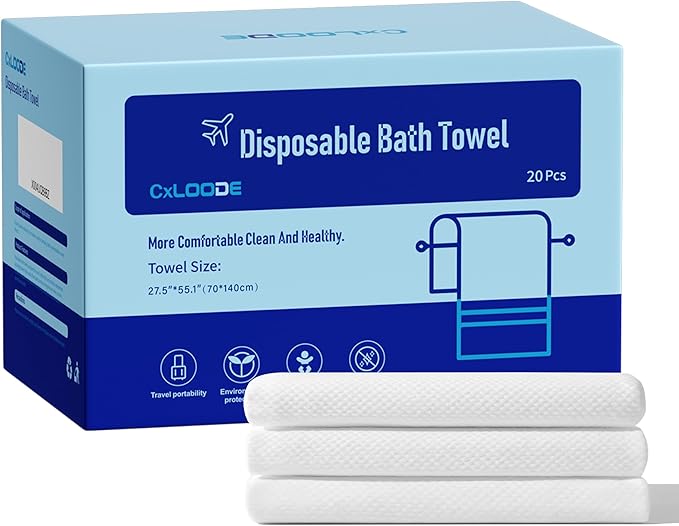 Disposable Bath Towels for Travel, Large Disposable Towel Portable Thick Paper by CXLoode