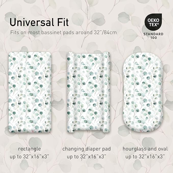 Gllquen Baby Bassinet Sheets 4 Pack, Breathable Cozy Fitted Mattress Sheet - Image 5