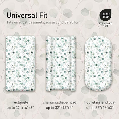 Gllquen Baby Bassinet Sheets 4 Pack, Breathable Cozy Fitted Mattress Sheet - Image 5