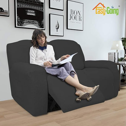 Easy-Going 6 Pieces Recliner Loveseat Stretch Sofa Slipcover Sofa Cover - Image 2
