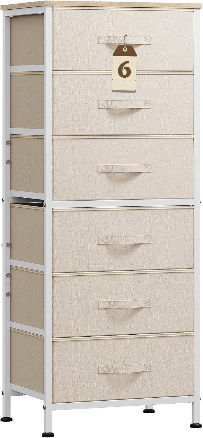 wlive fabric dresser for bedroom, 6 drawer dressers, main product view