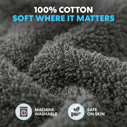 simpli-magic cotton bath towels, 25”x50”, gray, 6 pack, package contents
