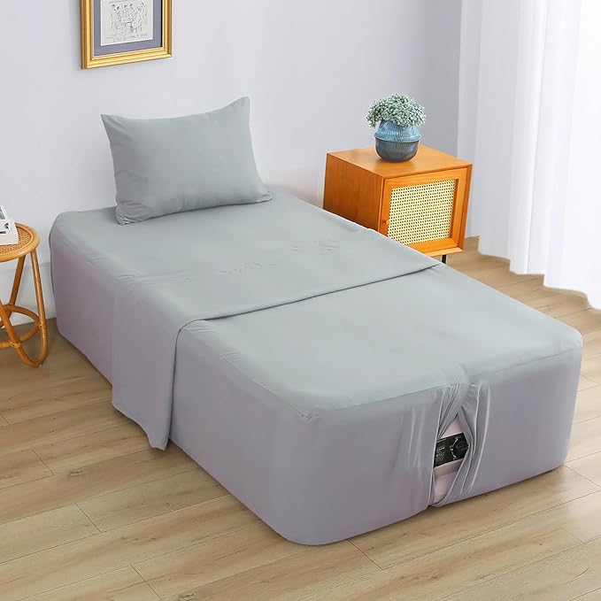 Air Mattress Sheet Set for 16-24 Inch Air Beds Twin Size, Deep Pocket Fitted by Antranfour