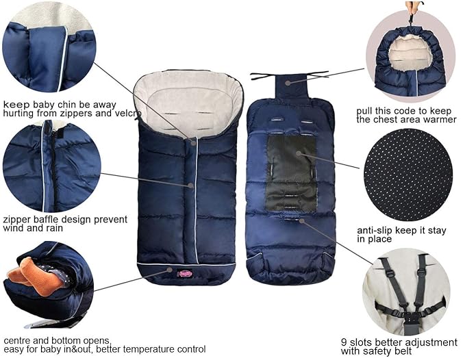 Anti-Kick Winter Waterproof Extendable Baby Bunting Bag Adaptable - Image 3