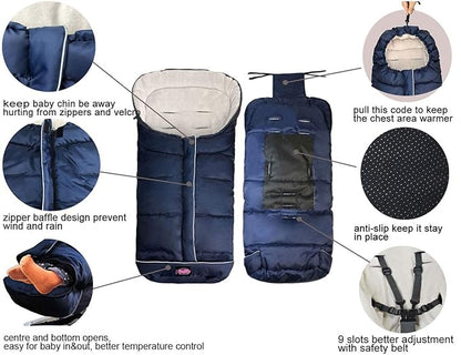 Anti-Kick Winter Waterproof Extendable Baby Bunting Bag Adaptable - Image 3